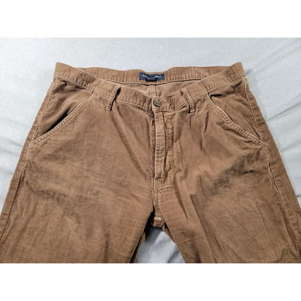 Vtg‎ Banana Republic Corduroy Chino Pants Mens 38x30 Brown Straight Leg